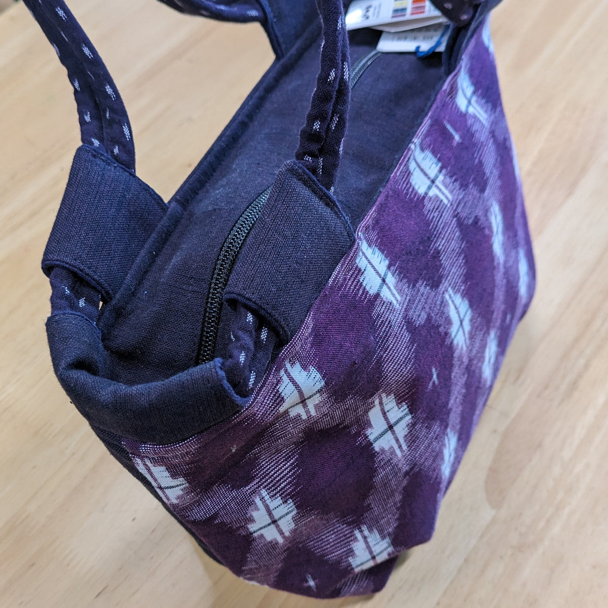 紫の編み物トートバッグ 1E0215-p99-ptotobag-m-