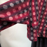 【初売りSALE】久留米絣　 儀右ェ門　ポンチョ風ゆったり ジャケット　水玉8立　赤グラデーション　期間限定