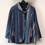 【SALE】久留米絣　儀右エ門　ジャケット　スラブ藍染めぼかし　紺