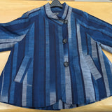 【SALE】久留米絣　儀右エ門　ジャケット　スラブ藍染めぼかし　紺