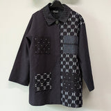 【SALE】久留米絣　儀右エ門　ジャケット　黒　裏付き