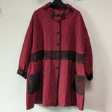 【SALE】久留米絣　藍暦　ジャケット　コート　赤