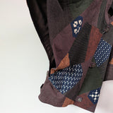 久留米絣　儀右エ門　ポンチョ　リバーシブル　茶