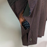 久留米絣　儀右エ門　ポンチョ　リバーシブル　茶