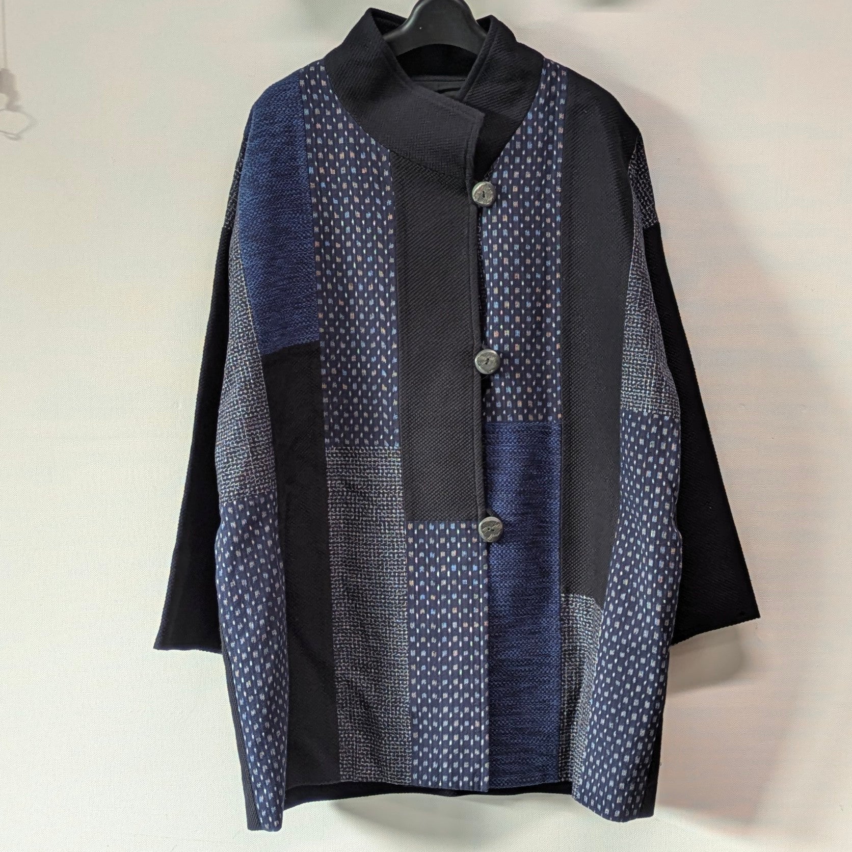 初売りSALE】久留米絣 儀右エ門 ジャケットコート 裏付き 黒紺 期間