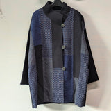 【SALE】久留米絣　儀右エ門　ジャケットコート　裏付き　黒紺