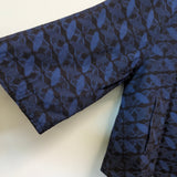 久留米絣　儀右エ門　ジャケット　ラグラン袖　裏付き　紺