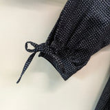 久留米絣　ブラウス　8分袖　文人絣　藍暦　紺