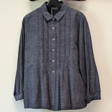 【SALE】久留米絣　儀右エ門 ブラウス　フリル