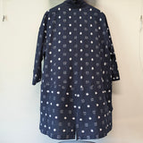 久留米絣　ジャケット風ブラウス　藍暦　紺/白　Lサイズ