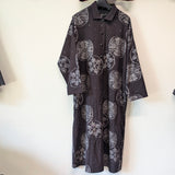 久留米絣　儀右エ門　ゆったり　ロングワンピース　鞠　黒/白