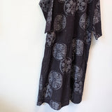 久留米絣　儀右エ門　ゆったり　ロングワンピース　鞠　黒/白