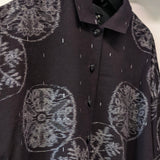 久留米絣　儀右エ門　ゆったり　ロングワンピース　鞠　黒/白