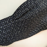 久留米絣　儀右ェ門　ロングワンピース チャイナ風　　スタンドカラー　黒/臙脂/白