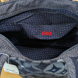 久留米絣　儀右ヱ門　トートバッグ　七宝菱形　濃紺/白/ブルー