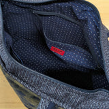 久留米絣　儀右ヱ門　トートバッグ　百花繚乱　黒/花/黄土色