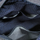 久留米絣　儀右ヱ門　トートバッグ　葉蘭　ネイビーブルー/水色　