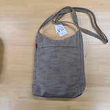 久留米絣　儀右エ門　ショルダーバッグ　5ファスナー 多ポケット　 ベージュ/橙/茶/薄茶/濃茶/藍