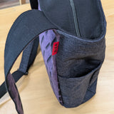 久留米絣　儀右エ門　ショルダーバッグ　ラインブロック　紫/グレー