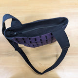 久留米絣　儀右エ門　ショルダーバッグ　ラインブロック　紫/グレー