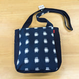 久留米絣　儀右エ門　ショルダーバッグ  白十字　濃紺/紺/白