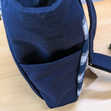 久留米絣　儀右エ門　ショルダーバッグ  白十字　濃紺/紺/白