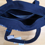 久留米絣　儀右エ門　トートバッグ　姉妹あみあみチェック　花紺/白