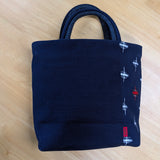 久留米絣　儀右エ門　トートバッグ　祝来る糸巻きこま　紺/赤/白/緑