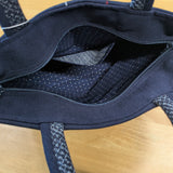 久留米絣　儀右エ門　トートバッグ　祝来る糸巻きこま　紺/赤/白/緑