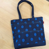 久留米絣　儀右エ門　トートバッグ　晴丸　濃紺/ブルー