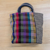 久留米絣　儀右エ門　トートバッグ　白樺マルチカラフル　ベージュ