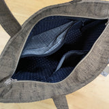 久留米絣　儀右ヱ門　井桁トートバッグ　ベージュ/紺/白/ブルー/黒