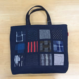 久留米絣　儀右ヱ門　井桁トートバッグ　紺/ブルー/赤/黒