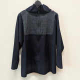 【SALE】久留米絣　長袖ブラウス　薄手　紺/紫/白/文人絣　