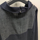【SALE】久留米絣　長袖ブラウス　薄手　紺/紫/白/文人絣　