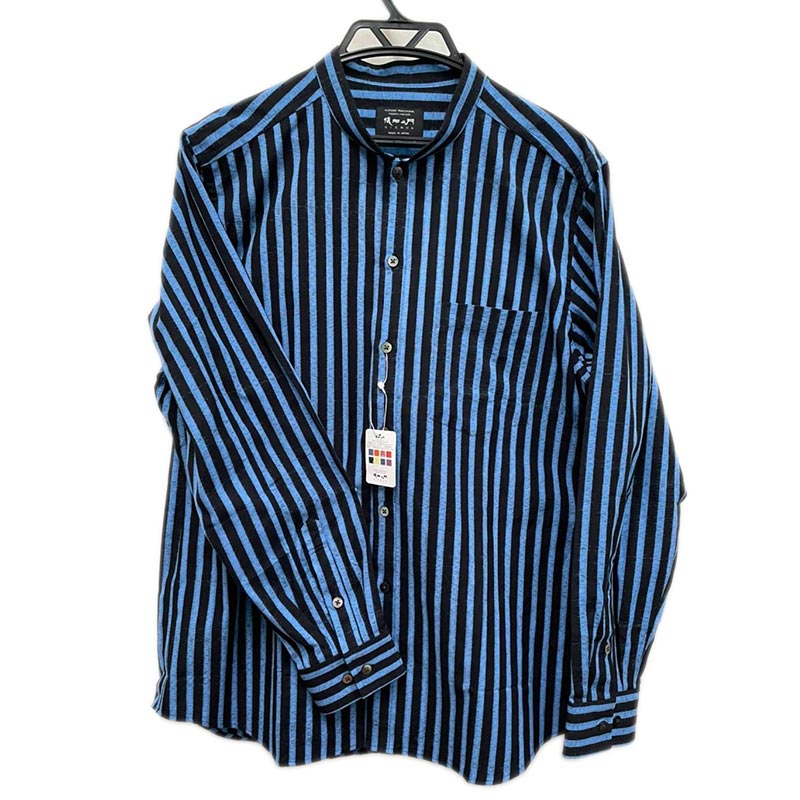 [美品] 儀右ヱ門 絣 ボタンダウンシャツ 久留米絣 カスリ 日本製 L 美品] 儀右ヱ門 絣 ボタンダウンシャツ 久留米絣 カスリ 日本製 L